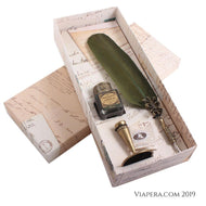 Tüylü Divit Kalem Seti 01/A Verde Antique