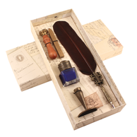 Tüylü Kalem Mühür Set Kahverengi