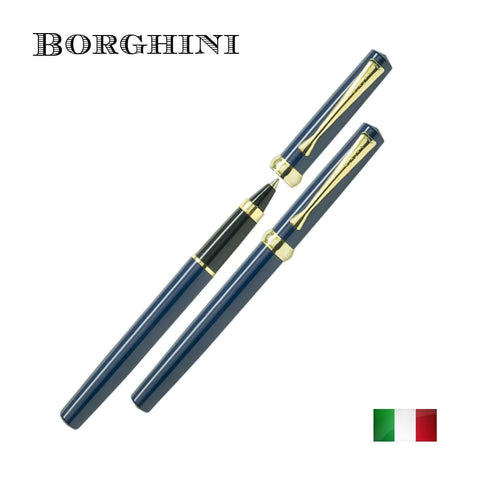 Borghini Favio Parlak Mavi Kapaklı Tükenmez Kalem